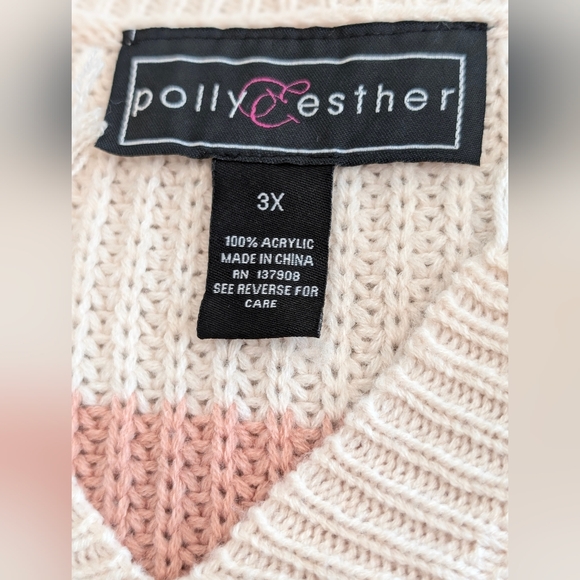 Poly & Ester Oversized Fringed Knit Sweater  3X - Picture 7 of 7